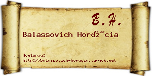 Balassovich Horácia névjegykártya