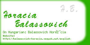 horacia balassovich business card
